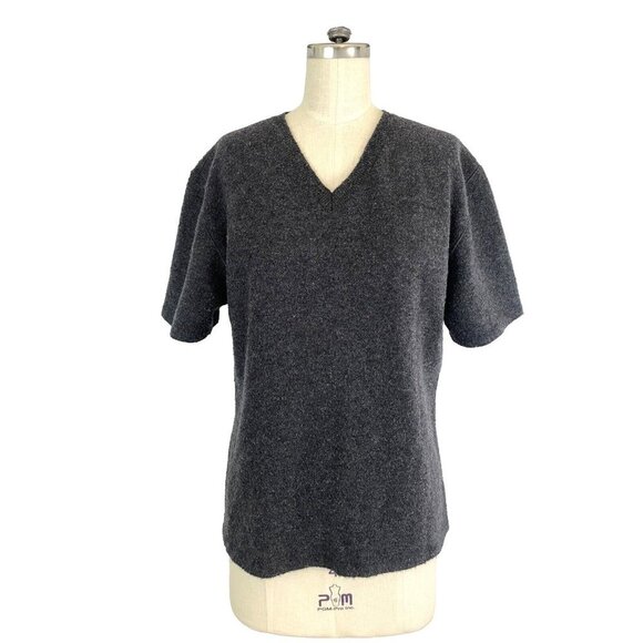 Escada Sport Womens  Size L Sweater V Neck Short Sleeve Wool Gray - Picture 1 of 10